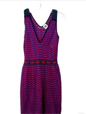 Missoni Chevron Knit Top in Red & Blue